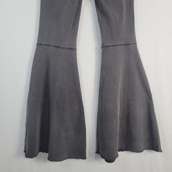 Free People Just Float on Flare Jeans size 26 Washed Black Retro Boho Festival - Picture 12 of 12